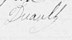 Signature Duault époux Livroireau, 1887
